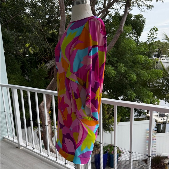 Trina Turk Multicolor Floral Long Sleeve Dress - Picture 2 of 4